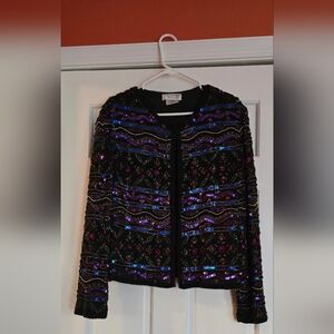 Women's Papell Bontique Evening Sequence Jacket size 16